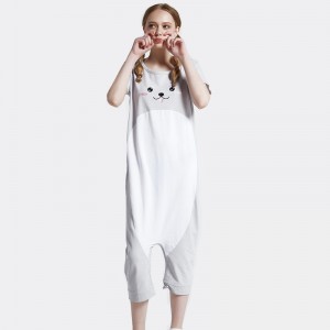 Kvinder broderi bomuld-spandex single jersey-onesie