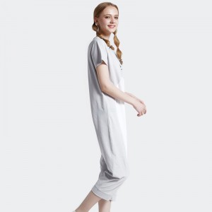 Kvinder broderi bomuld-spandex single jersey-onesie