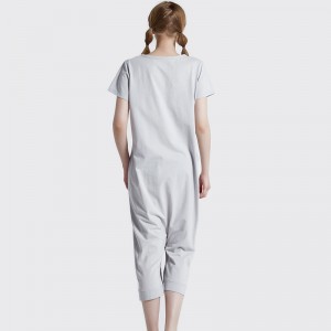 Kvinder broderi bomuld-spandex single jersey-onesie