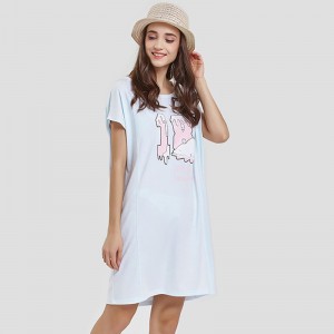 Langærmet T-shirt til kvinder med trykt enkelt jersey