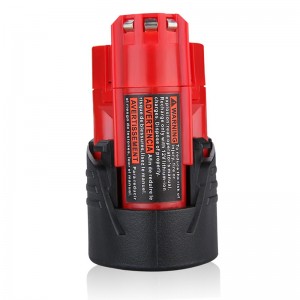 Til Milwaukee 48-11-2411 M12 12V 3000mAh litiumionbatteri-værktøjsbatteri