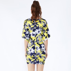 Sexet pige indpakningstøj generelt bryllup blomstermotiver kjole kvinder dejlige elegante kontor damer kjoler