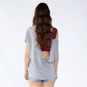 Asymmetrisk nyeste halsdesign Rygfri bluse-design til piger JCGJ190315080