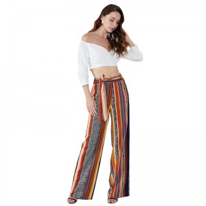 Stripe Custom High Waist Yoga Lounge Brede ben damebukser