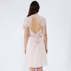 Bowknot Pink Formel blonder Afslappet kvindekjoler Festtøj JCGJ190315082