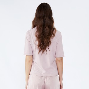 Kontor Simple Design O krave stribet kvinder bluse og skjorte JCGJ190315083