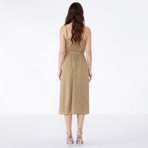 Stribet sommer 2019 Chiffon Vestidos Casuales Kvinder Vintage kjole