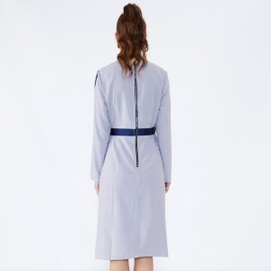 Stribet langærmet Prom damer kontor Kvindetøj Gaun Designs kjole JSW2832