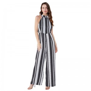 Streak Printed Halter Neck Plusstørrelse Jumpsuit til fede kvinder JCGJ190315072