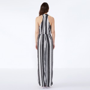 Streak Printed Halter Neck Plusstørrelse Jumpsuit til fede kvinder JCGJ190315072