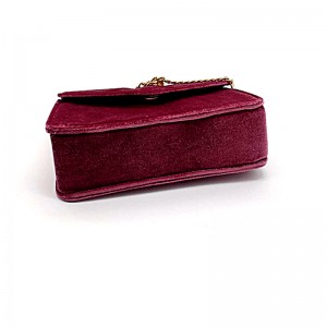 Velvet Material Chain Chain Shoulder Bag Corssbody Bag farvehåndtaske tilpasset