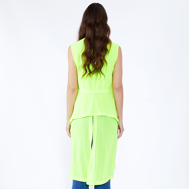 Fluorescerende grønne løse design Plus Size Lady Lady Bluse og top