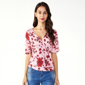 Blomster fancy bluse Chiffon Dametøj Overdele