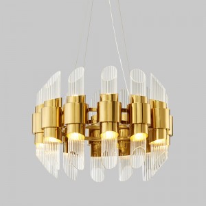 Moderne kreativt glasrør stue soveværelse metal lysekrone Km2129