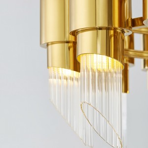 Moderne kreativt glasrør stue soveværelse metal lysekrone Km2129