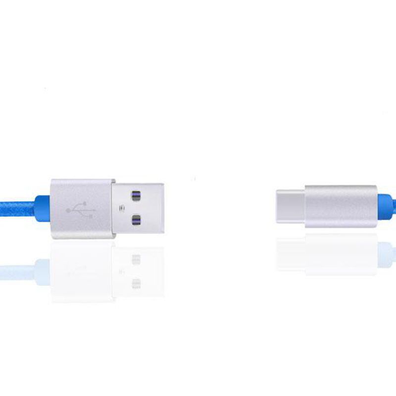 Nylon Briaded Datakabel Type-C til USB
