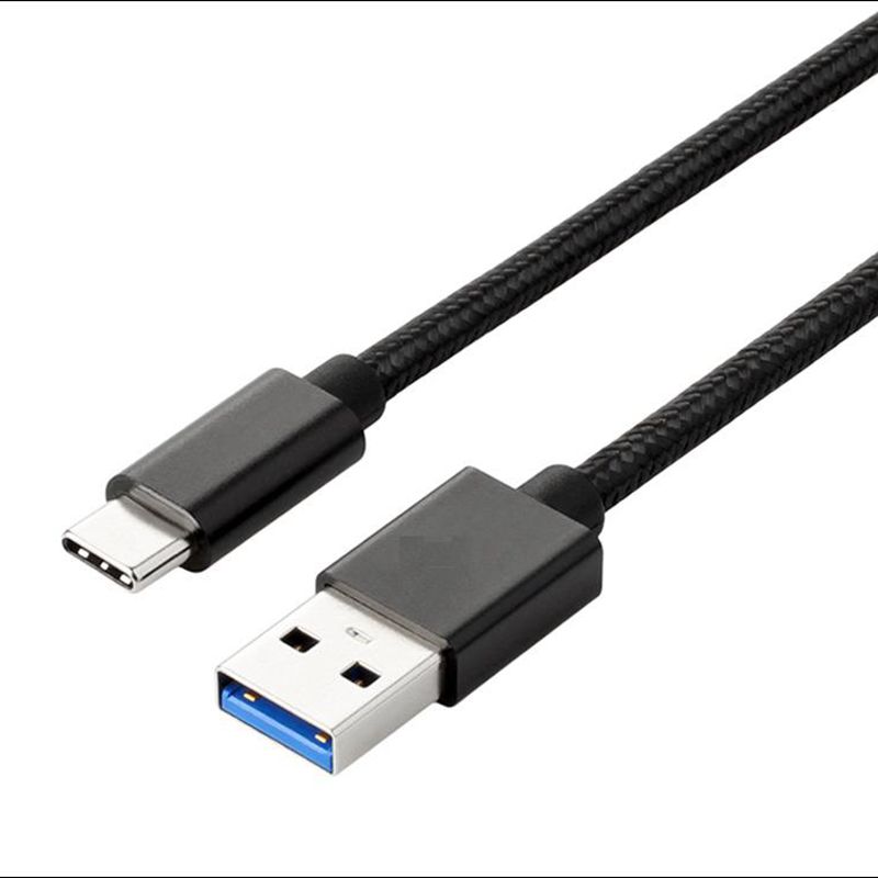 draubleType-C til USB Nylon briaderet datakabel