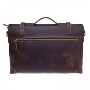 Høj kvalitet skør hest ægte læder mænd laptop messenger taske skulder tasker