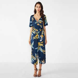 Damer skræddersyet et stykke chiffon jumpsuit blomster