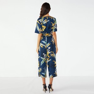 Damer skræddersyet et stykke chiffon jumpsuit blomster