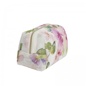 blomster maleri PVC mesh kosmetik taske