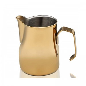 3 kapaciteter rustfrit stål og farverig italiensk stil Milk Frothing Pitcher til latte kunst