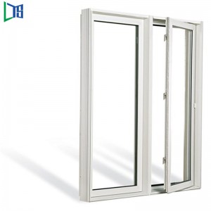 Vinduer med aluminiumsrør svinger vinduer med pulverlakering færdig enkelt ro dobbeltvindue