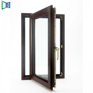 Foshan dobbeltvindue aluminium fransk kabinetvindue til beboelseshus med lydisolering