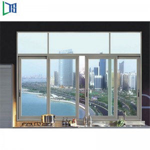 Skydevinduer i aluminium eller stablervinduer med pulverlakering grå og sort Fo Resdentrail og kommercielle bygninger