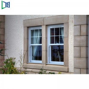 Dobbelt hængt aluminium lodrette glidende vinduer med pulverlakering overfladebehandling