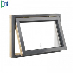Dobbeltglas af aluminium Markise Vinduer Vandtæt Markise Vindue Smedejern Top Hung Windows