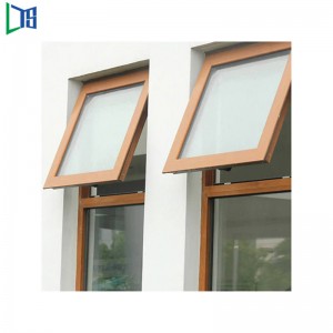 Dobbelthærdet glas markise Casement Windows Aluminium Top Hung Window Pulverlakering færdig kommerciel kvalitet