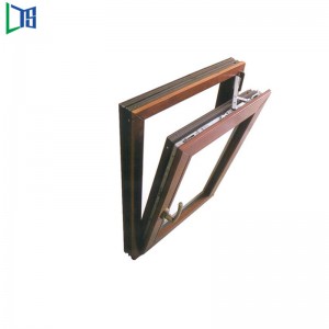 Superhøjtydende energibesparende indsæt persienner dobbeltglasvip og drej vindue af træaluminium