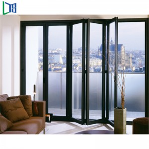 Kina fabrik fremstiller aluminiumlegering Bi-fold døre hængslet Bi foldedør til kommerciel kvalitet bygning