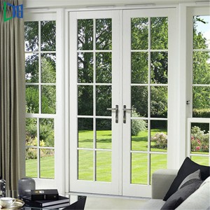Europæisk stil Fransk dørsikkerhed Stålnet skærmdør Indvendig aluminium dobbelt svingdør