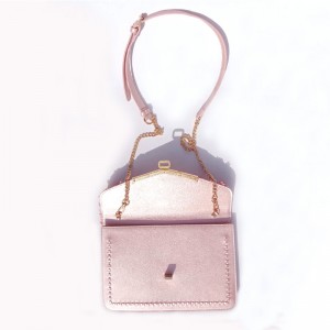 HD0823 - Pink halm vævning og PU læder kvindemode crossbody taske