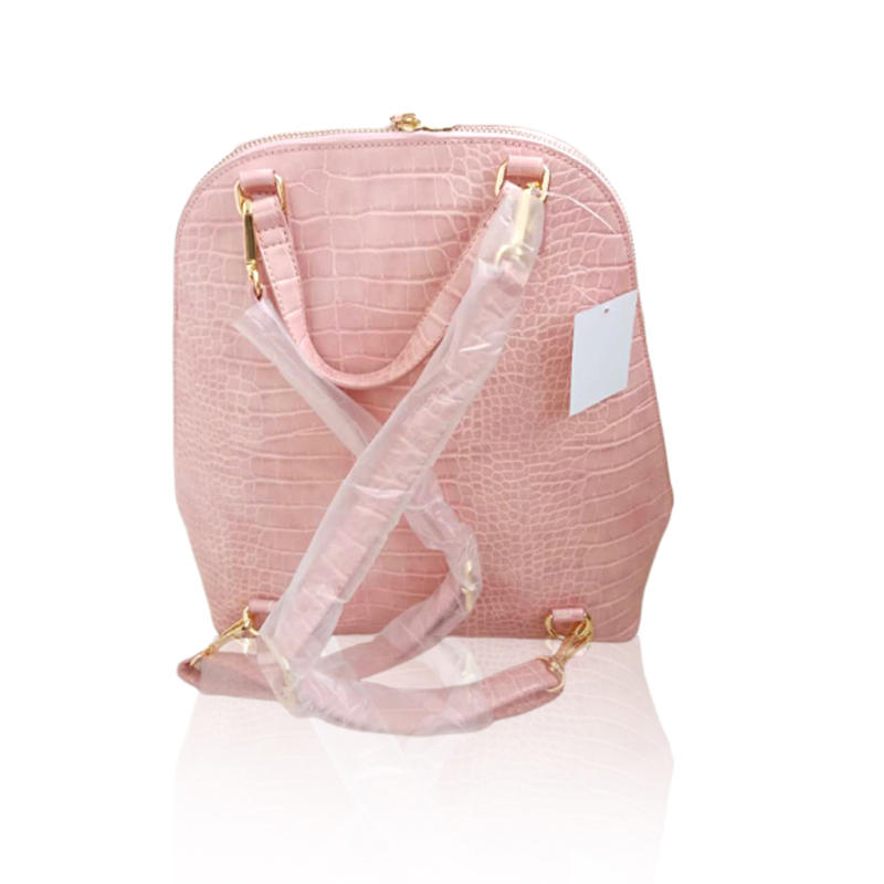 HD0823 --- 2019 Ny stil med pink Croco PU læder rygsæk til kvinde