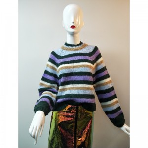 STRIPED RUND-NECK DAMES SWEATER RLWS0009F