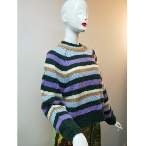 STRIPED RUND-NECK DAMES SWEATER RLWS0009F
