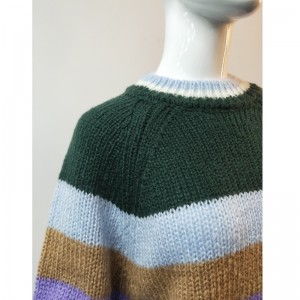 DAMES STRIPEDE RUNDHALS SWEATER RLWS0010F