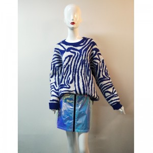 DAMES BLÅ SWIRL PRINT JUMPER RLWS0011F