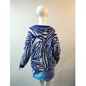 DAMES BLÅ SWIRL PRINT JUMPER RLWS0011F