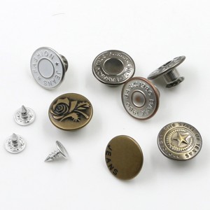 Brugerdefineret modetryk, rund metalsknap til jeans 10