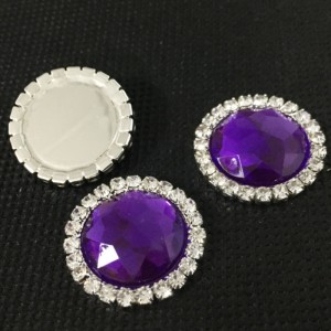 mode dekorative forskellige farver rundt flad ryg rhinestone akryl krystalknap 12