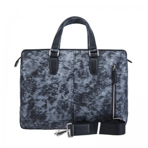 18SG-6816F på begge sider bruger tofarvet unikt design vævet mænds dokumentmappe af ægte læder