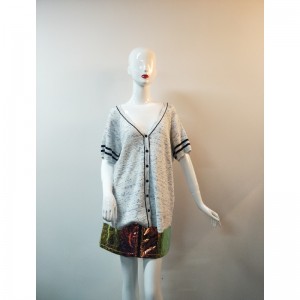 LIGHT GRAY V-HALD CARDIGAN RLWS0037F