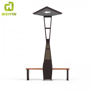 Populær solsmart udendørs havebænk til opladning af mobiltelefoner