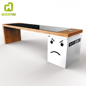 Solenergi Smart Garden Patio Steel Bench med USB og trådløs telefonoplader