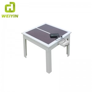 Smart solcelledrevet firkantet bord med mobiltelefonoplader