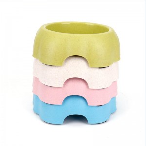 blomsterformet hvede-halm kæledyr skål, kæledyr retter, kattehund mad skål